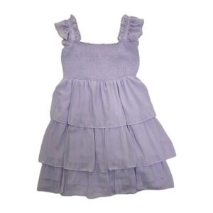 Y2K Fairycore Soft Girl Milkmaid Coquette Babydoll Dress Smocked Tier Pastel XL‎